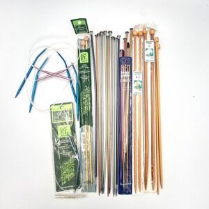 Clover Takumi Susan Bates Knitting Needle Lot Bamboo Circular‎ Straight Aluminum